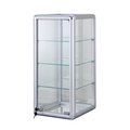 Amko AMKO F-1302 14 x 27 in. Glass Countertop Showcase Tower Display Case; Silver F-1302